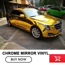OPLARE gold 1.52x20m stretchble chrome mirror Vinyl wrap chrome car wrap flexible Full union Vehicle covering free shipping