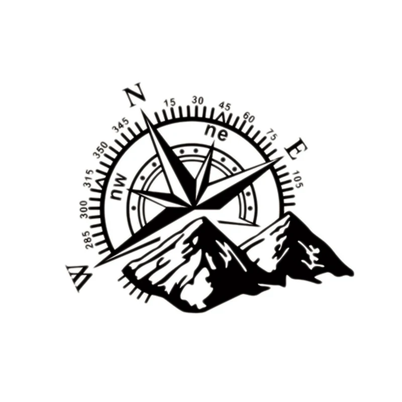 

50X60Cm Car Hood Mountain Navigation Car Sticker Black