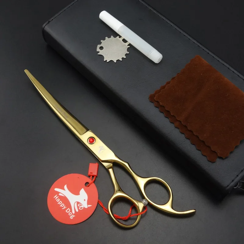 7 дюймов профессиональные ножницы для ухода за домашними животными, прямые ножницы и истончающие ножницы и изогнутые ножницы D721 - Цвет: up Curved scissor