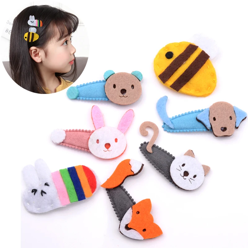 

2-3Pcs/set Children Hair Clips Girls Cartoon Christmas Tiara Hairpins Kids Rabbit Fox Animal Pattern Hairclips Hair Accessories