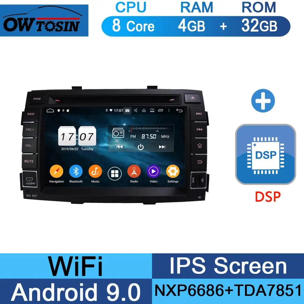 " ips 8 ядерный 4 Гб ram+ 64 Гб rom Android 9,0 автомобильный dvd-плеер для Kia Sorento 2012 2013 DSP радио gps Parrot BT Adas Multimedi - Цвет: 32G DSP