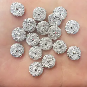 

100PCS AB Resin 10mm Round 3d Whirlwind Flatback Rhinestone Wedding Scrapbooks W239