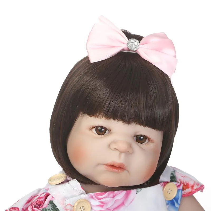 NPK коричневый цвет прямые волосы парик для 55-57 см Reborn куклы Высокое качество Reborn куклы Sticked волосы парик для продажи куклы аксессуары - Цвет: doll hair