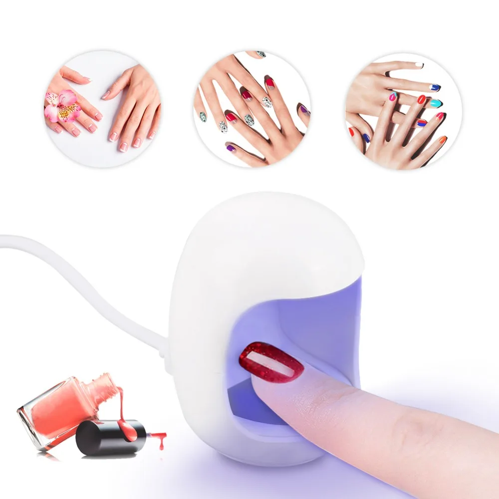Новинка 3 Вт УФ светодиодная лампа для сушки ногтей микро USB гели для ногтей маникюрная машина с кнопкой таймера идеальные инструменты для сушки ногтей