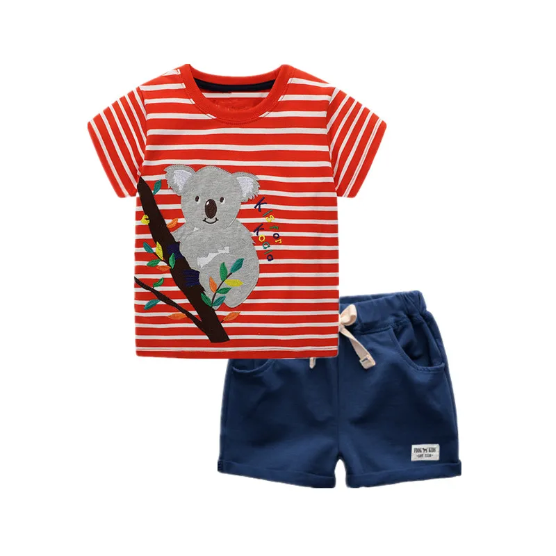 VIDMID/летние детские комплекты одежды Детская футболка для мальчиков+ короткие штаны комплекты одежды из 2 предметов детская одежда для маленьких мальчиков