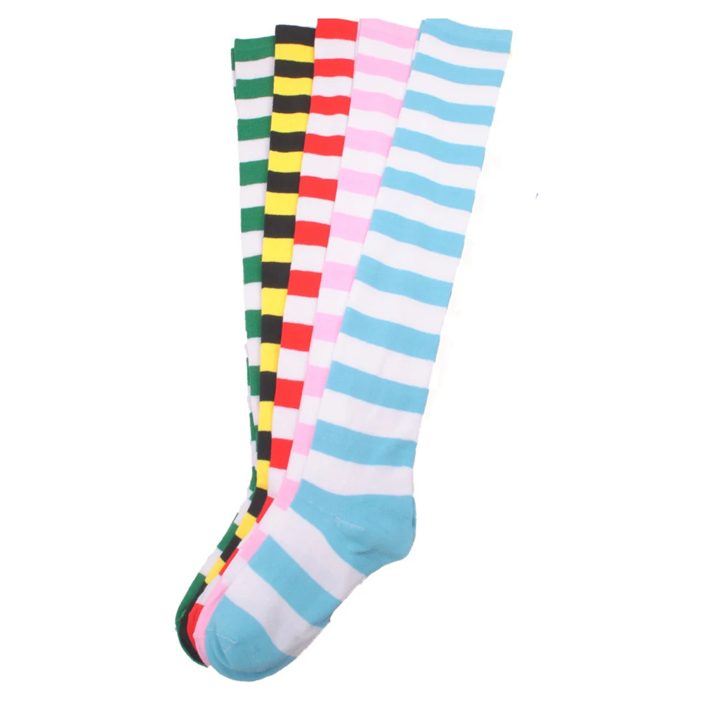 

brdwn Love live Women Girls Sweet awaken Over Knee Long Stripe Printed Socks Sweet Cute Warm