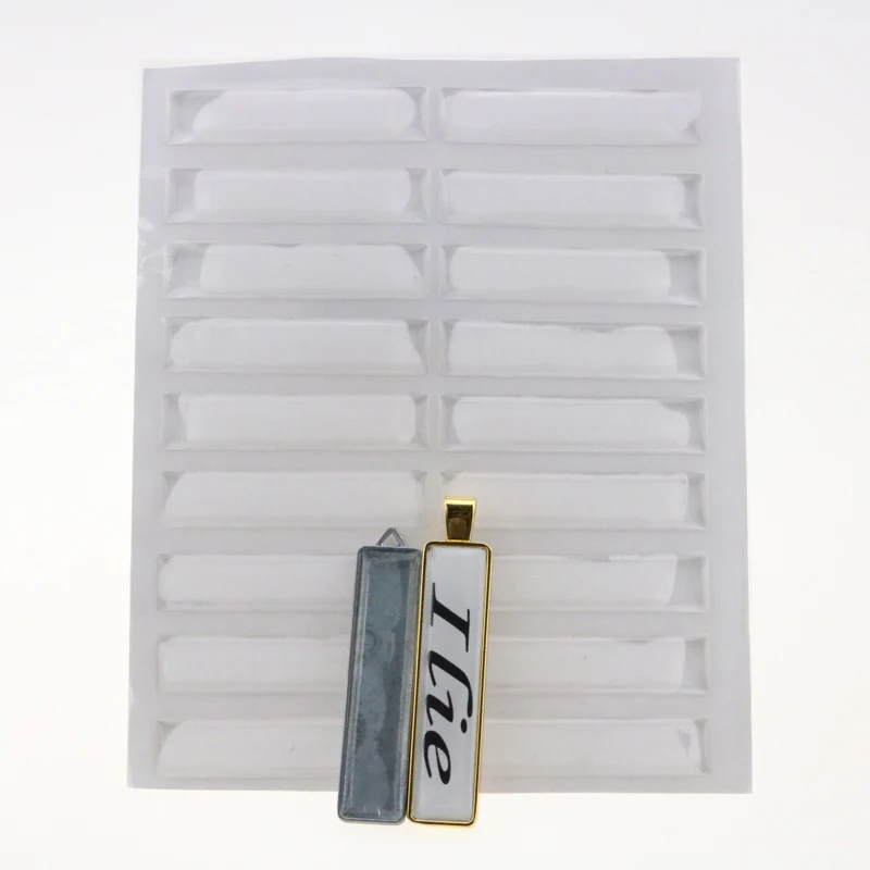 

500Pcs 16*73MM Rectangle Clear Epoxy Dome Sticker Highly Transparent Square Resin Spacers For Keyring DIY 1.6MM Thickness