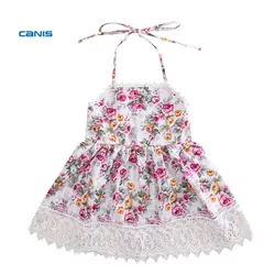 Одежда для детей; малышей; девочек оборками летнее платье кружевное платье с цветочным рисунком принцесса праздничное платье свадебное