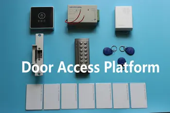 

ABS Access control kit, Code+EM ID Card controller machine+Power supply+Elec strike lock+Electro touchable exit button+Door bell