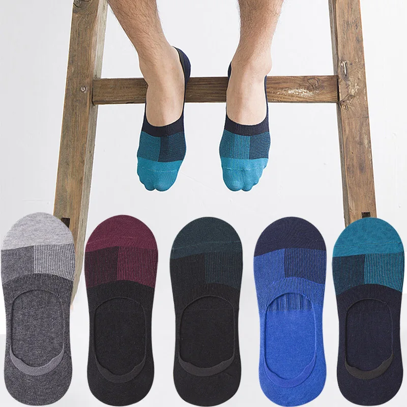 5 пар/лот Бизнес ботильоны мужские хлопковые носки однотонные модные легкие туфли на лето носки для HipHop Высококачественная брендовая одежда США Стиль Повседневное - Цвет: 6