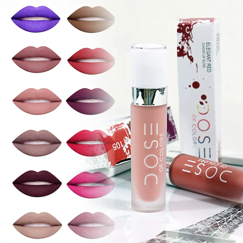 

Matte Liquid Lipgloss Lipstick Women Sexy Makeup Long Lasting Lip Tint Levre Batom Nude Red Lip Gloss Lady Hot Waterproof TSLM2