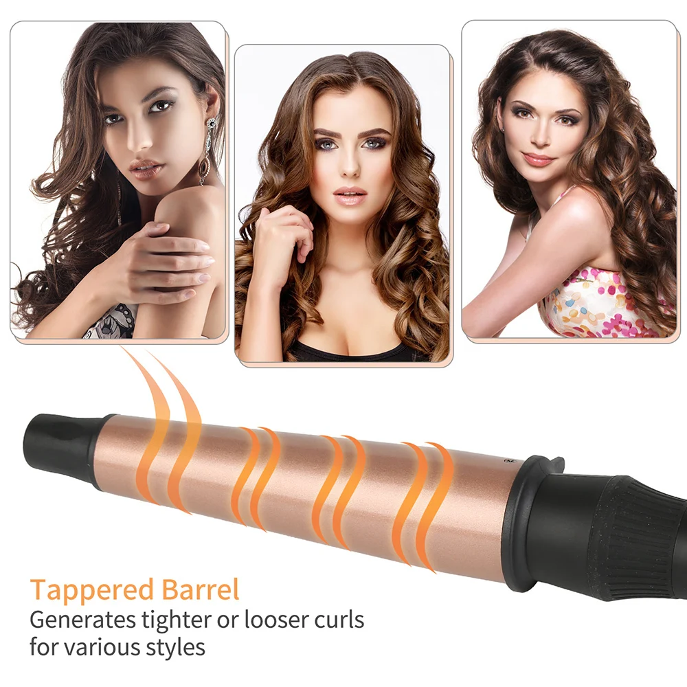 Jual 1 1.5 Inch Profesional Curling Iron Pengeriting Rambut Tongkat Turmalin Keramik Electric Rambut Atlet Curling Putra Roller Cone Kerucut Curling Wand