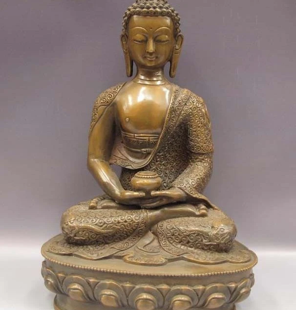 13 Китай Буддизм Медь Бронза Шакьямуни Амитабха Татхагата Rulai Статуя Будды