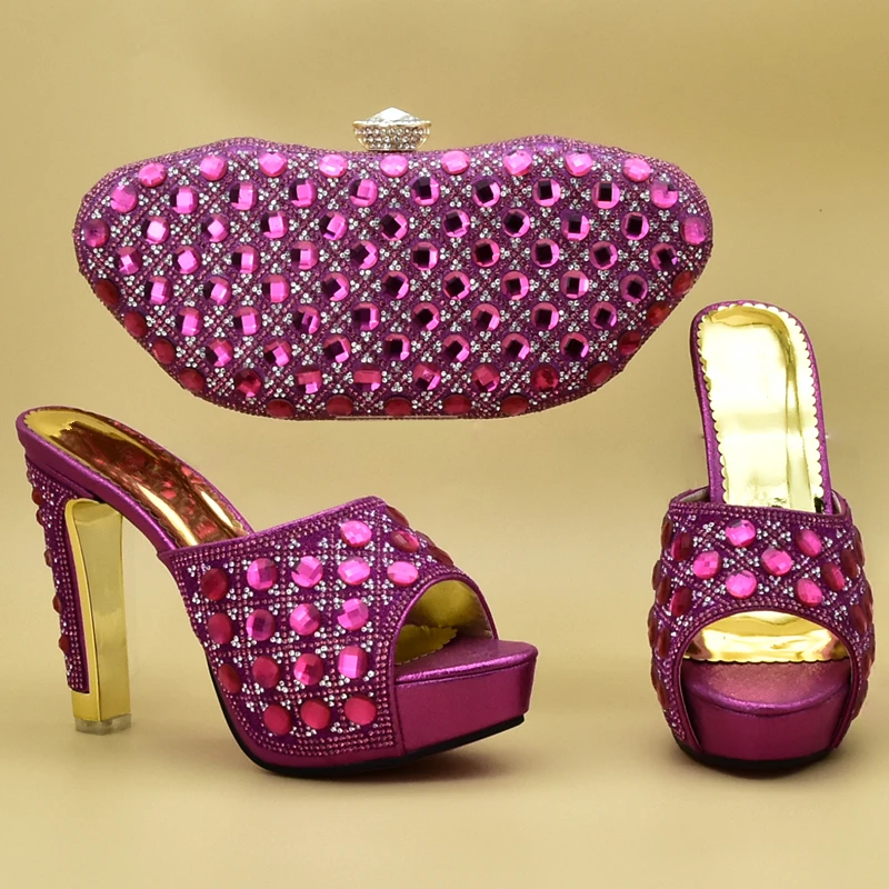 Комплект из обуви и сумки в африканском стиле г. Высококачественный комплект из туфель и сумочки в нигерийском стиле для вечеринки, женская свадебная обувь на высоком каблуке