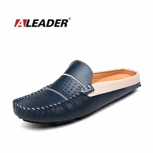 Дышащие мужские кожаные лоферы; коллекция года; Летние слипоны из натуральной кожи; повседневные мужские мокасины