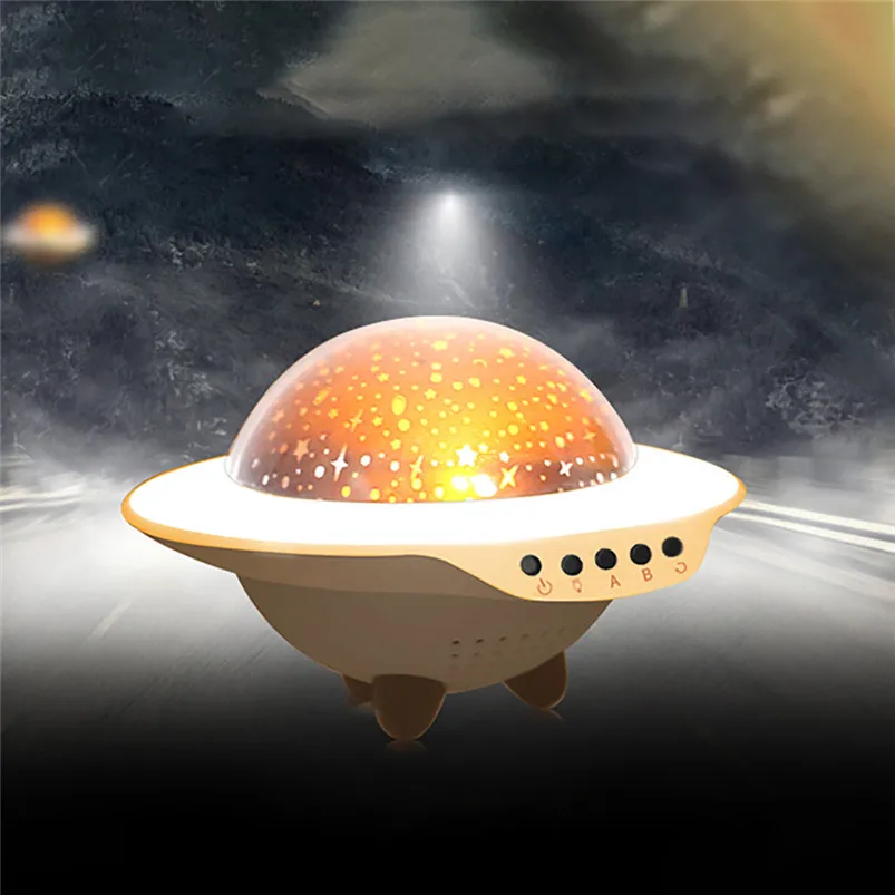 UFO Star Projector Lamp Sleep Night Light Rotating Lamp Bluetooth Version ABS Night Light 3 Brightness Lamparas 40AP0305