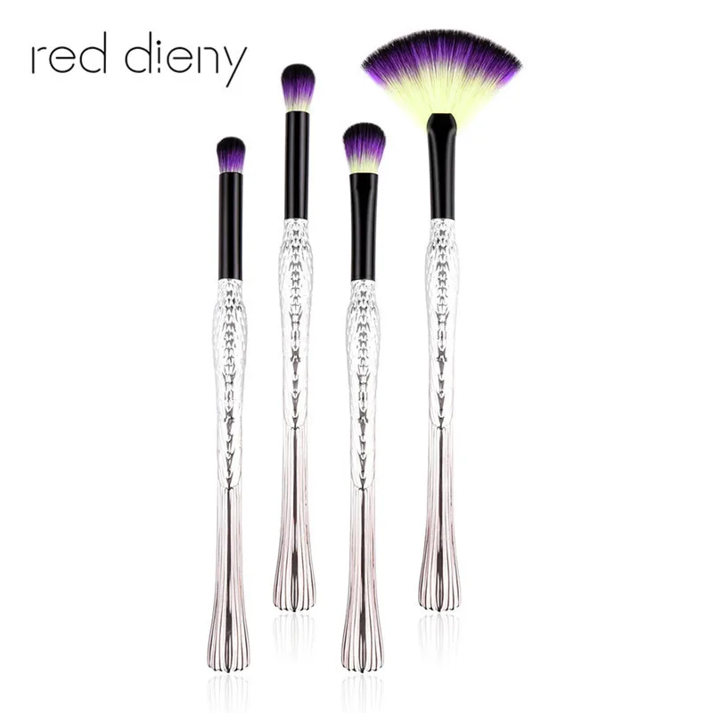 

4Pcs/set Pro Sliver Cosmetic Makeup Brushes Set Tool Eyeshadow Eyeliner Eyebrow Concealer Lip Eyes Beauty Make Up Brush Kits