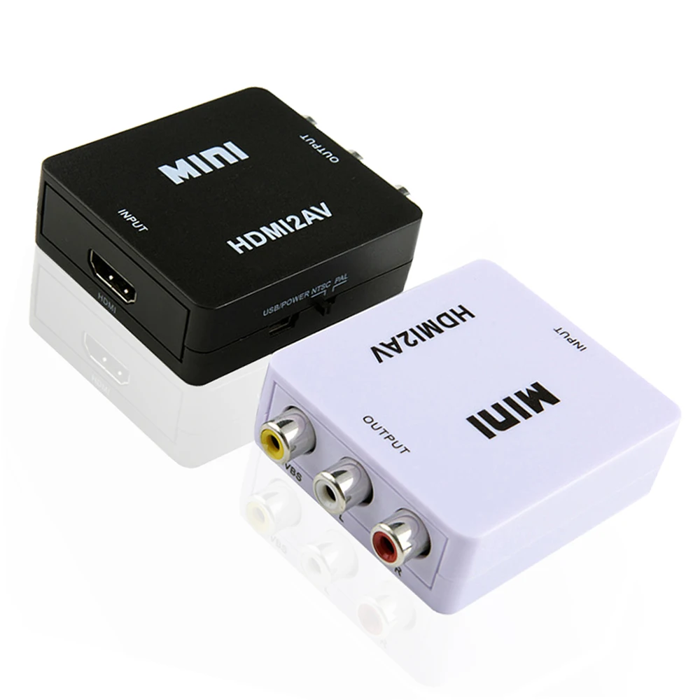 50PCS For PS4 HDMI to AV RCA CVBS 1080P Video Converter HDMI2AV Adapter