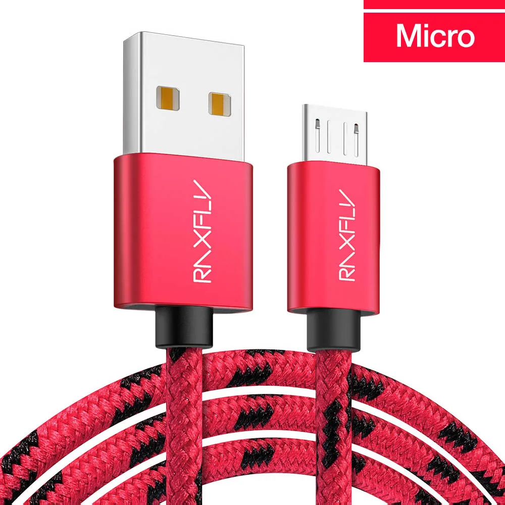 Кабель RAXFLY Micro USB для samsung S4 S5 S6 Edge 0,5 M/1 M/2 M Micro usb зарядный провод для Xiaomi Note 4 4X5 Plus Синхронизация данных - Цвет: Red 1