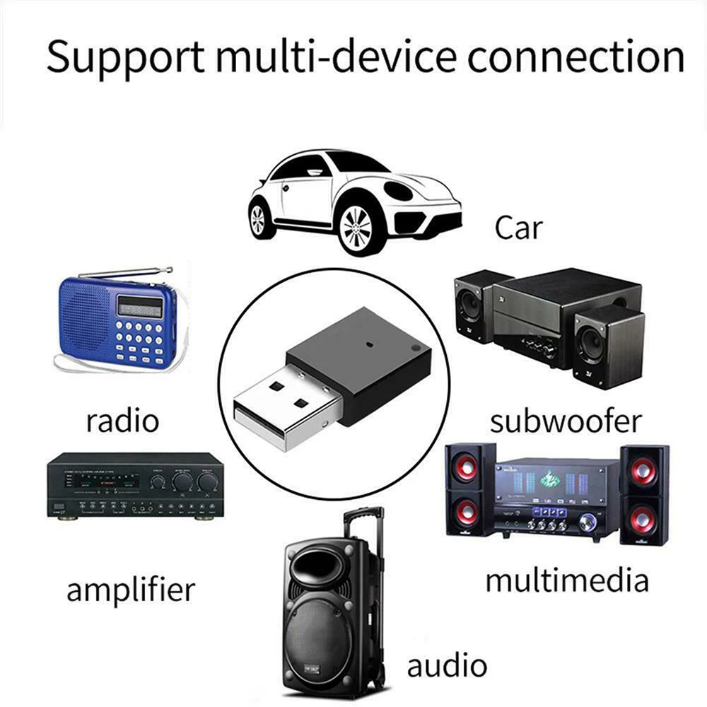 USB Bluetooth адаптер ключ с разъемом подачи внешнего сигнала Aux Bluetooth 4,0 4,2 5,0 музыкальный приемник с динамиком для автомобильного радиоприемника усилитель мультимедиа