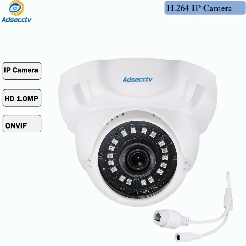

OV9712 CMOS 720 IP Camera 1MP 1280*720 Network CCTV Security Dome Camera Support Phone Android IOS P2P View ONVIF2.4 AR-IP2210E