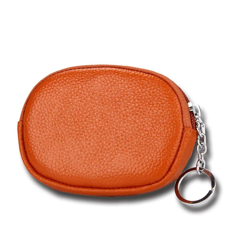 Klsyanyo Женский мини-кошелек из натуральной кожи с отделением для монет Женская модная круглая маленькая сумочка для косметики - Цвет: Orange