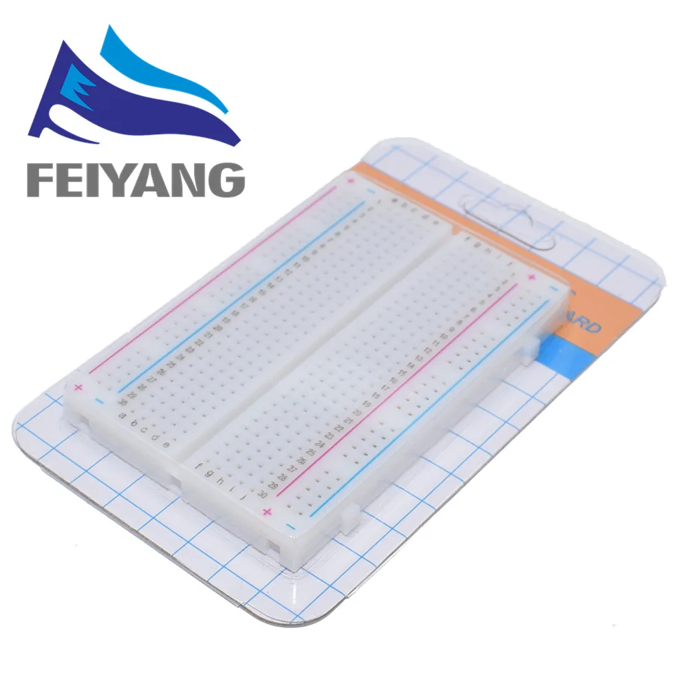 

White/Transparent mini bread board / breadboard 8.5CM x 5.5CM 400 holes DIY with packing