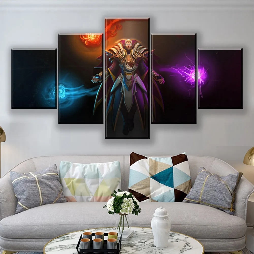 5 Pieces Canvas Painting DOTA 2 Invoker Home Decor For Living Room Printed Wall Art Game Poster Mod
