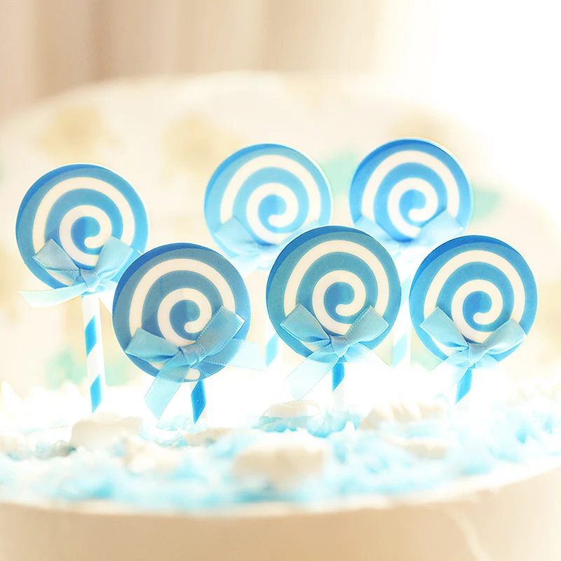 Lollipop Shaped Birthday Insert Cards Party 6PCS/Set Candy Color Bowknot Festival Decoration Cake Decorations Lollipop Shaped Birthday Insert Cards Party 6PCS/Set Candy Color Bowknot Festival Decoration Cake Decorations