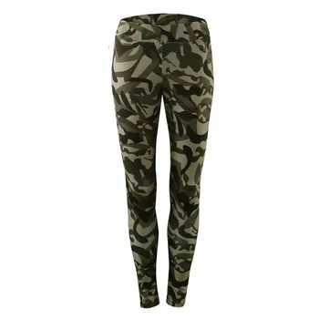 

Women Elastic Camouflage Printed Pants Crop Tops Pants Casual Bodycon Trousers
