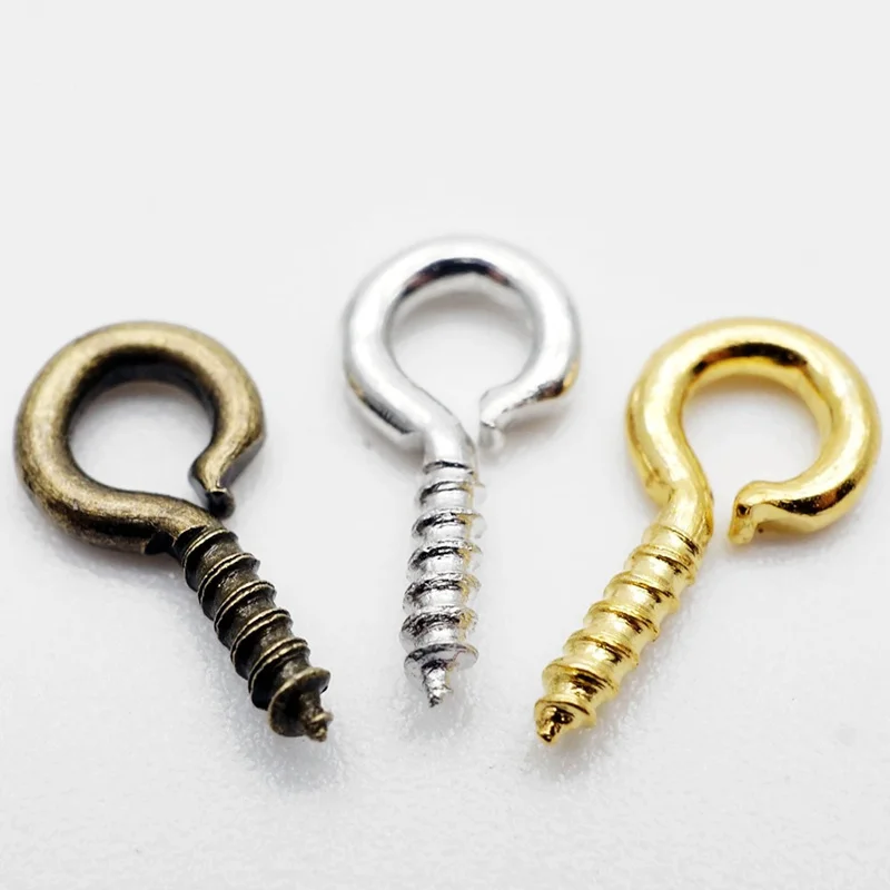 100PC/Lot Mini Eye Pins Eyepins Hooks Eyelets Screw Threaded Jewelry Pendant Clasps Tool