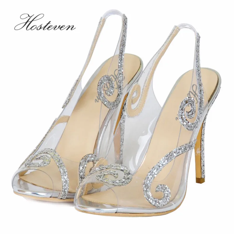 

Hosteven New Arrival Hot selling Women's shoes Peep Toe Sweet Fashion Summer Sandals Thin Heel Pumps Princess Shoes Size 34-46