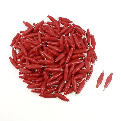 

11.11 Free Shipping 200 Pcs Red Insulating Boot Electrical Alligator Test Clips 26mm