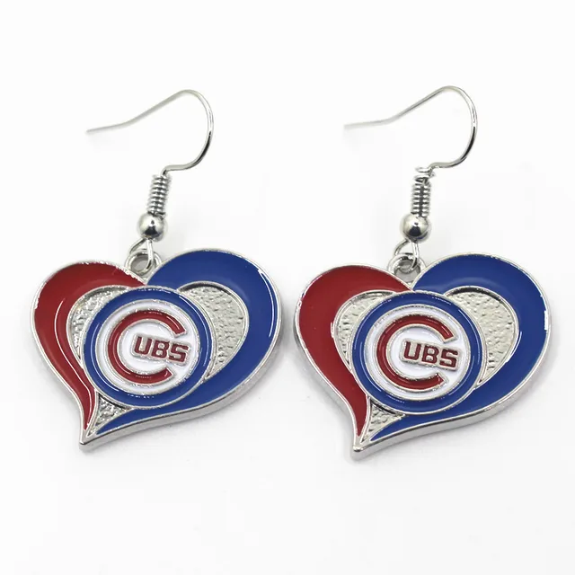 New Design Mlb Team Sports Heart Earring Chicago Cubs Earrings New Design Mlb Team Sports Heart Earring Chicago Cubs Earrings Charms Jewelry Women 6pair