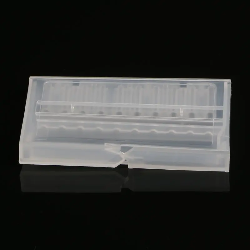 

10 Holes Nail Drill Bit Case Plastic Empty Storage Box Milling Cutters Holder J6PC Dropship