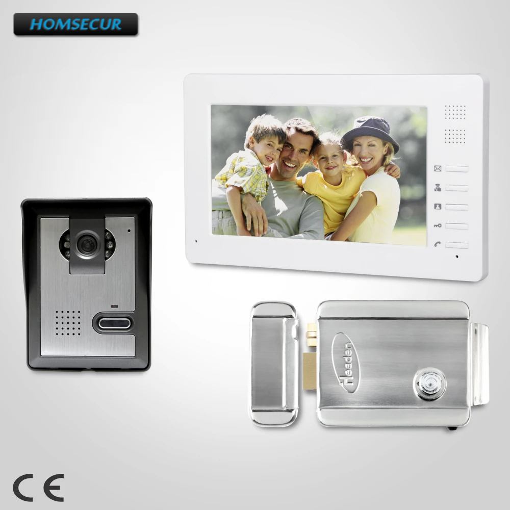 

HOMSECUR 7" Wired Video Door Entry Phone Call System Electric Lock with Keys Included XC005+XM706