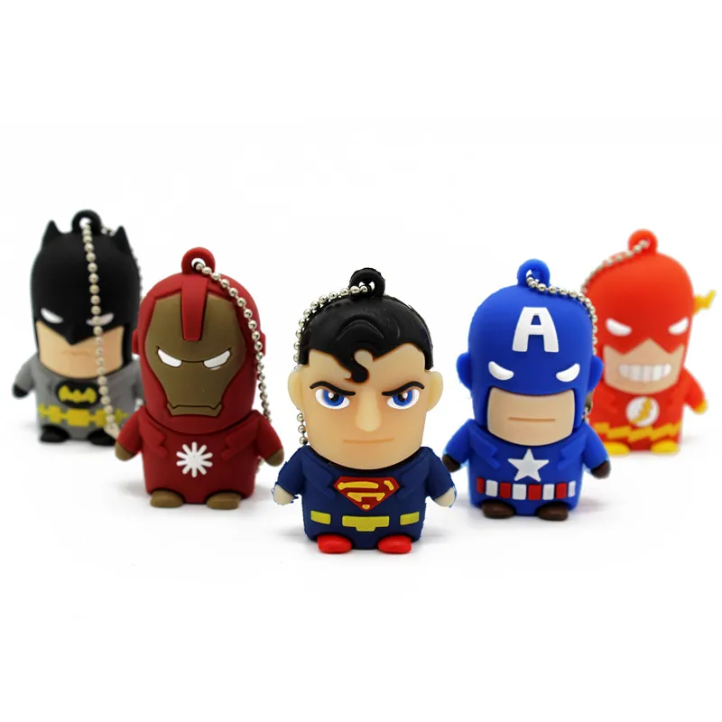 Cartoon characters usb flash disk 16GB 32G 64GB full capacity pen drive The Avengers memory stick mini plastic U disk super Hero