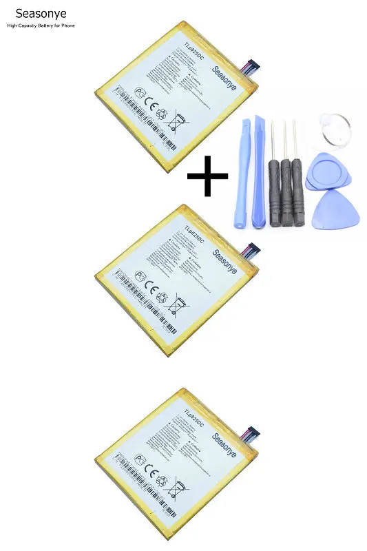 Seasonye 3x TLP025DC 2580 мАч батарея + отвертка инструменты для Alcatel Pixi 4 6 0 OT 9001A 9001X 9001D 8050D