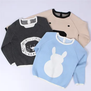 

Spring Baby Girl boys Sweater Lion Rabbit Pig Kids baby Knit Clothes Infant Cardigan Cartoon Knitted Tops Bebes Child Clothes