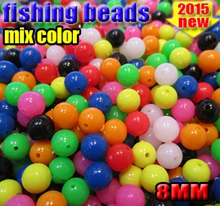 

2015HOT !!! MIX COLOR HARD FISHING BEADS size:6MM /8MM quantity:500pcs/lot