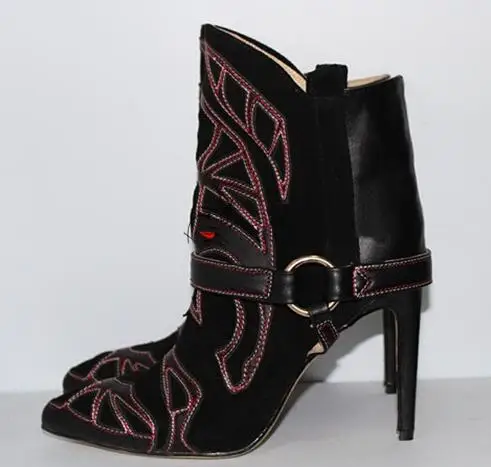 Embroidery-Suede-Leather-Pointed-Toe-Ankle-Boots-Stiletto-Strappy-Lady-Short-Boots-Fashion-Lady-High-Heels (3)