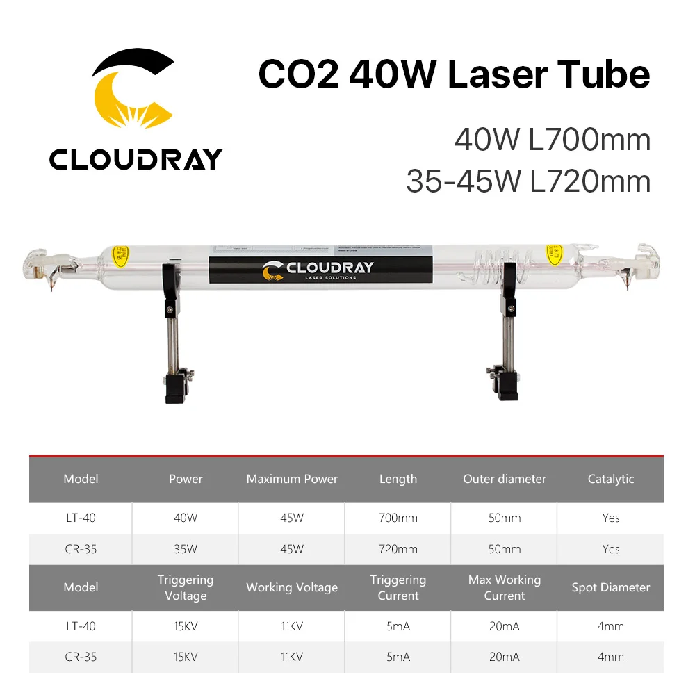 Cloudray Co2 стекле трубки 700 мм 40 Вт стекло лазерная лампа для CO2 лазерной гравировки, резки