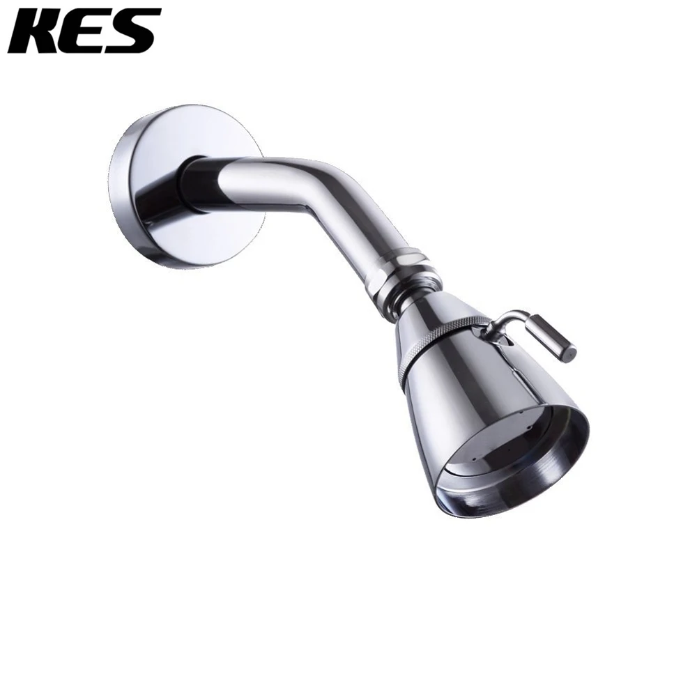 KES Fixed Showerhead with Shower Arm and Flange Universal Showering Component, Polished Chrome