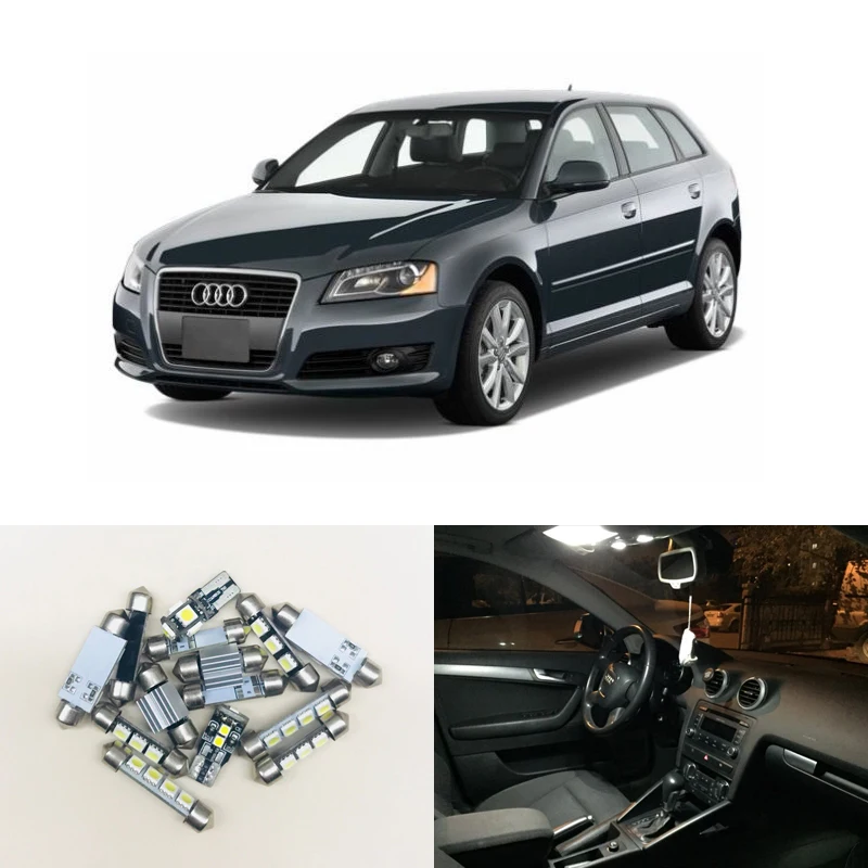 Us 12 0 12pcs Can Bus Error Free White Led Interior Light Kit Package Replace Bulbs For Audi A3 8p Accessories 04 13 Car Styling In Signal Lamp From