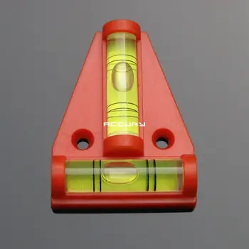 

(4 pieces/lot) T type spirit level measurement instrument Triangular Plastic level indicator Shell Red and Double Ticks Line