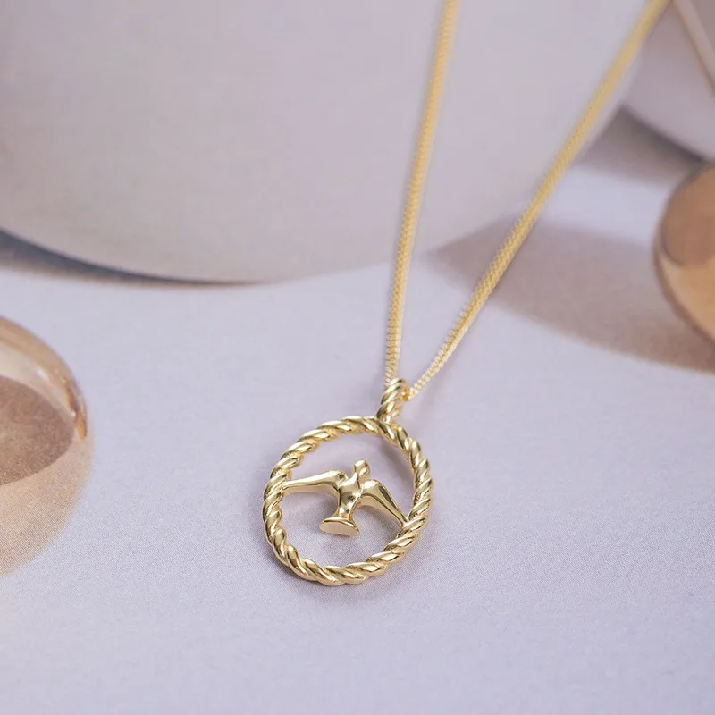 golden bird necklace woman S925 silver jewelry fashion silver necklace for women gift high quality vintage INS style