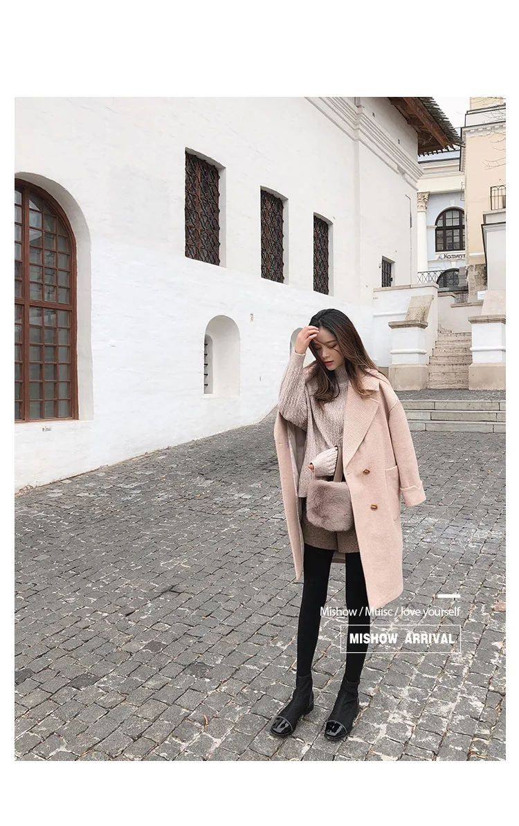 MISHOW осенне-зимнее шерстяное пальто женский темперамент женское популярное шерстяное пальто MX18D9662