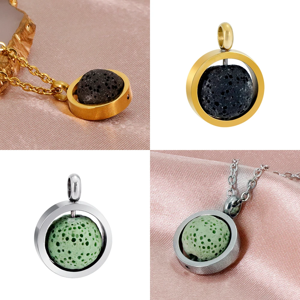 ZP-NL013 lava rock pendant necklace (5)