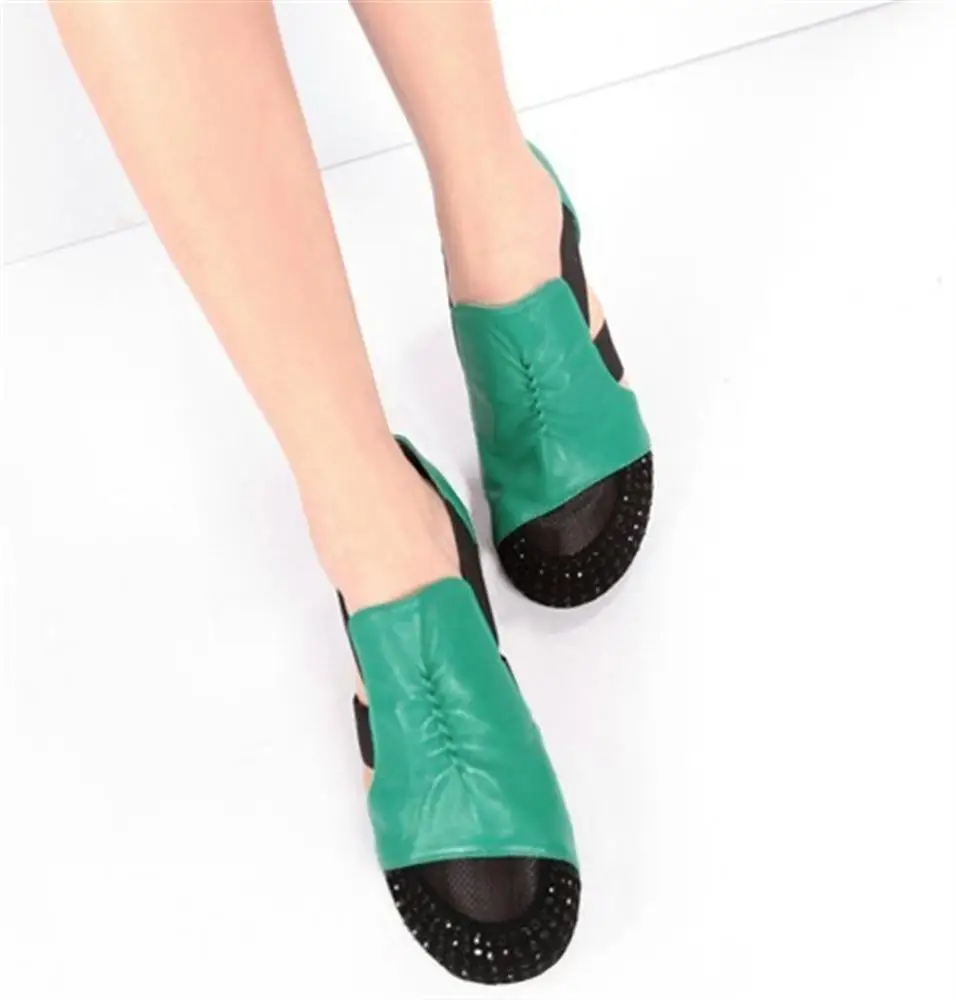 

2018 Spring and Summer Women Sandals Ladies Flat Heel Rhinestone Cutout Elevator Colorant Match Sandal Plus Size Shoes
