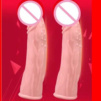Gros pénis manchon préservatifs réutilisables Dick Extension pénis Extender agrandissement jouets sexuels pour hommes Gay adulte